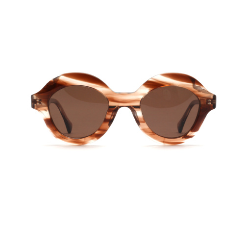 2022 Diseño de moda Mujeres gafas de sol polarizadas de acetato redondo