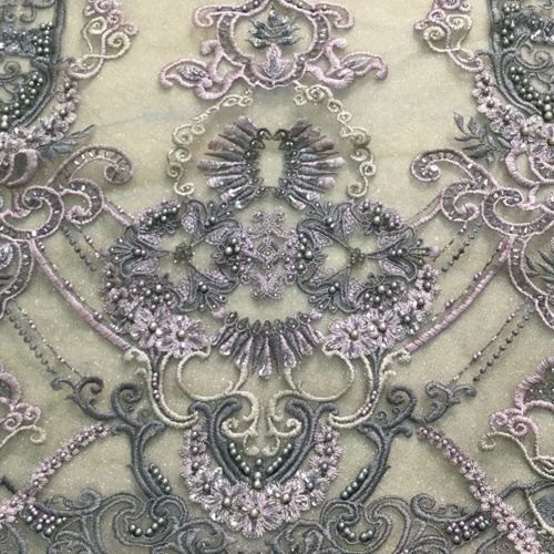 Classical Handwork Pearl Embroidery Lace