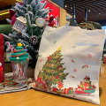 Bolsa de algodão padrão de Natal com logotipo personalizado