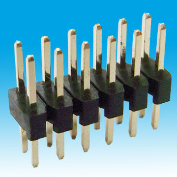 Pin Header Connector, 2.54mm, 0.10-inch), Straight Angle Type, Height 2.5mm, Gold Flash, RoHS Mark