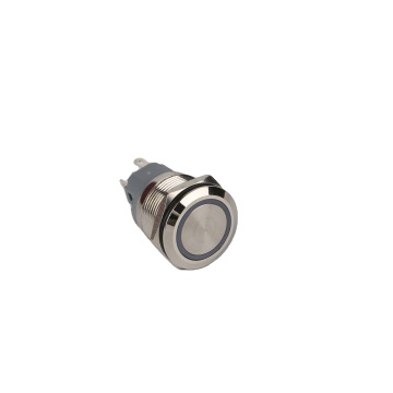 22mm logam tekan butang suis 1no1nc 5pin terminal simbol cincin rata yang diketuai kalis air
