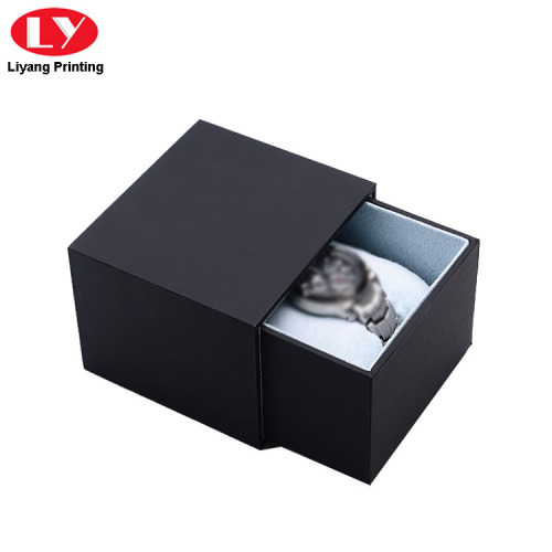 Luxusní zásuvka Slide Matte Black Watch Box