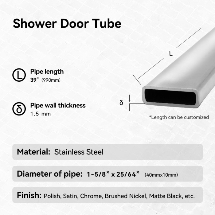 SVA-0031-8 Cam Duş Kapısı Banyo Paslanmaz Çelik Borular