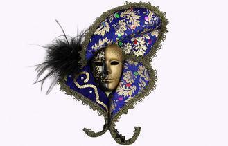 Black And Purple Decorative Masquerade Venice Masks With Fe