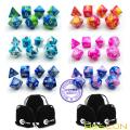 BESCON 6X7 42PCS POLYEDRAL DICE SET-6 UNIQUE TWO TONE GEMINI POLYEDRAL 7-DIE SETS AVEC POCHES POUR DONGÉS ET DRAGONS DND