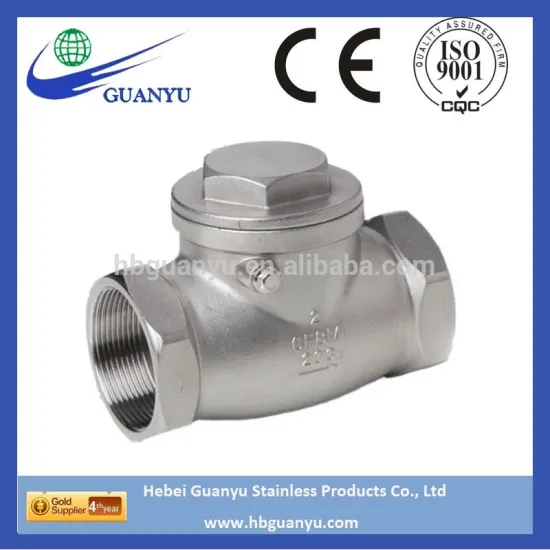 Stainless Steel(304,316) Swing Check Valve, Y Spring Loaded Check Valve, 1PC/2PC/3PC Vertical Check Valve