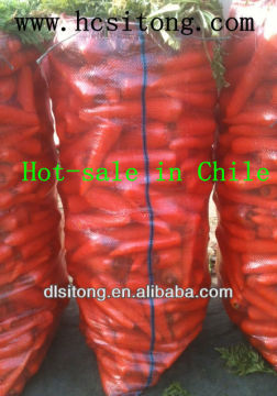pp red transparent woven bag for packing carrots in Chile