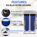 2-stufiges großes blaues 20x4,5-Zoll-Jumbo-blaues Gehäuse für Wasserfilterspender