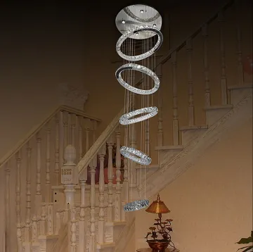 villa led chandelier round rings pendant light
