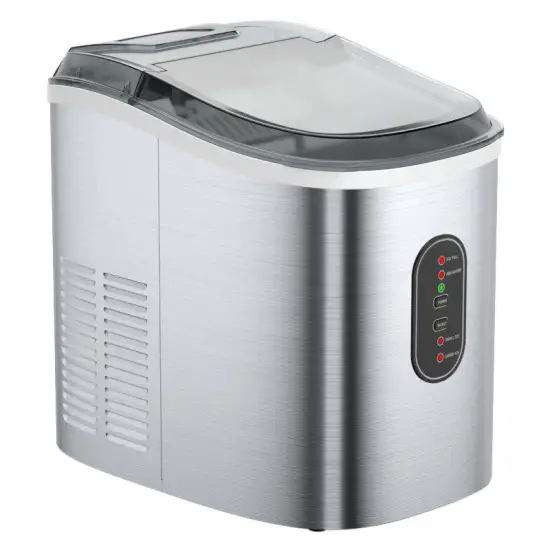 Rapid Ice Making: High-Capacity Stainless Steel Electric Ice Maker for Home Use
