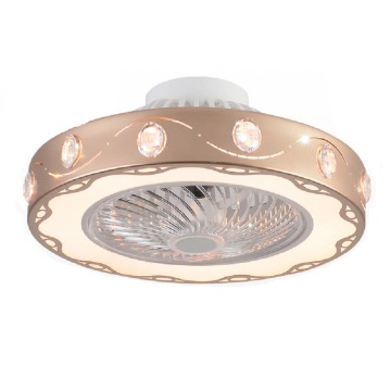 Rose Gold Ceiling Fan with Lights and Remote - 7 Acrylic Blades