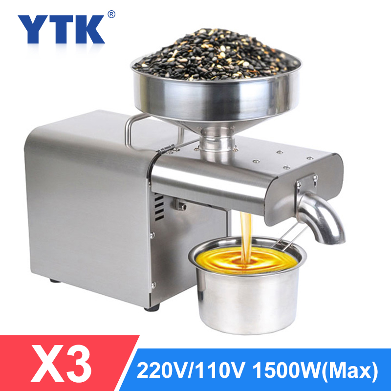 YTK Oil Press Automatic Household FLaxseed Oil Extractor Peanut Oil Press Cold Press Oil Machine 1500W (MAX)