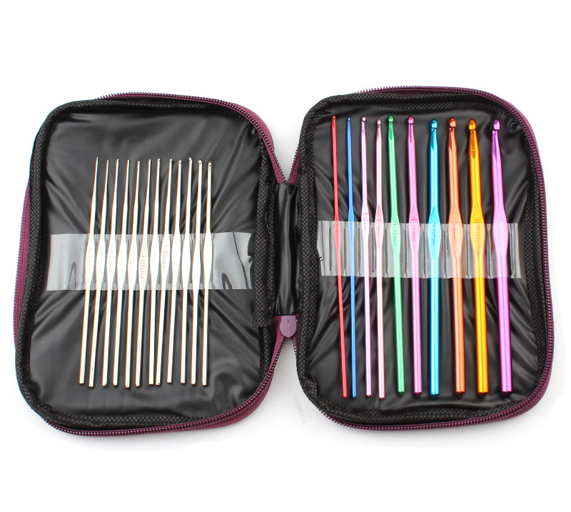 100Pcs/22Pcs DIY 22 Sizes Crochet Hooks Needles Stitches Knitting Craft Case Crochet agulha set Weaving Tools Sewing Tools