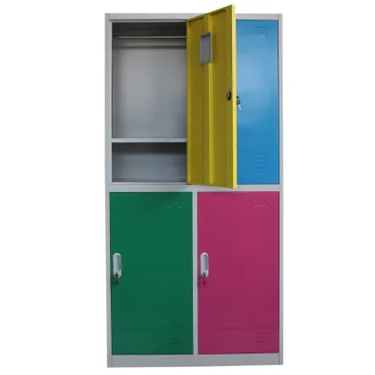 Unique design durable two swing door storage metal wardrobe