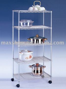 Metal storage chrome plated wire mesh rack kichen furniture