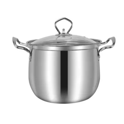 Stainless Steel Curved Soup Pot Set of Five