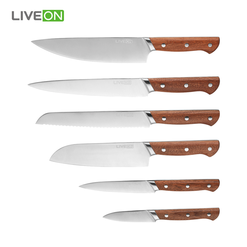 6pcs cuisine set de couteaux de chef professionnel cuisine