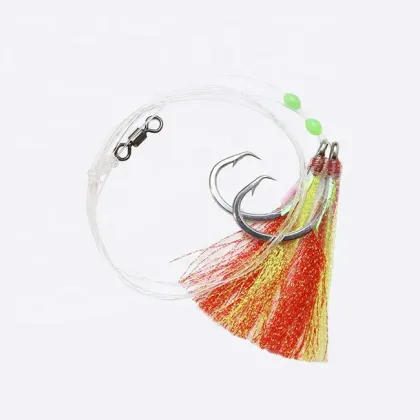 Wholesale Sea Snapper Rigs: Luminous Stainless Steel Hooks with Colorful Flashers