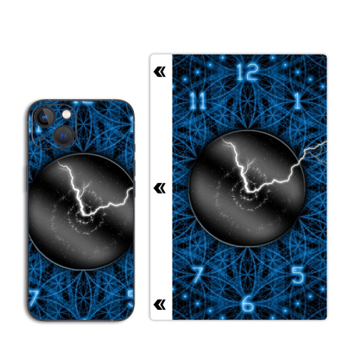 Blue Flower Pattern Sticker Mobile Skin Protector