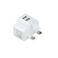 UK 3 Pin 5V2A Cargador de pared doble USB