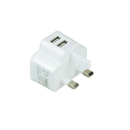 UK 3 Pin 5V2A Double USB Wall Charger