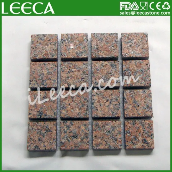 16pcs/ sheet square red paving stone
