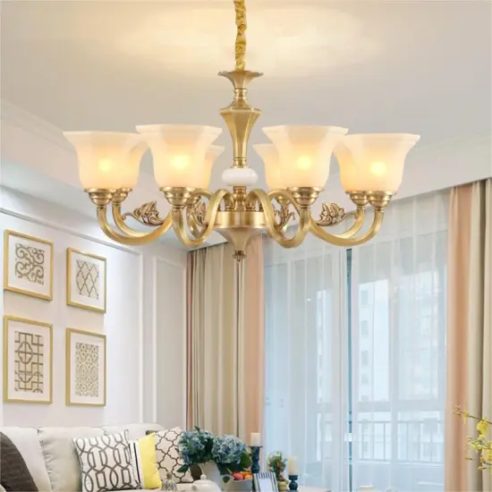 Large Classic Luxury Copper Chandelier - Retro Vintage American Design for Living Room