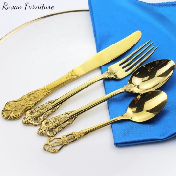 Luxury Titanium Gold Cutlery Set for Weddings and Events