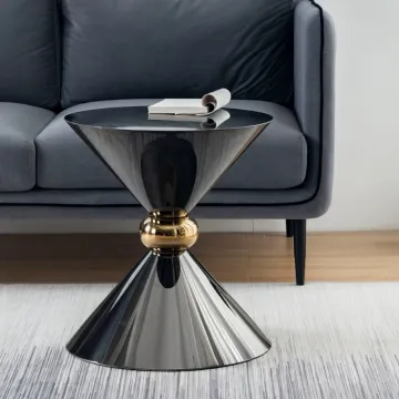 Modern Black Marble Sofa Table for Living Room & Hotel Bedroom - Customized Corner Table