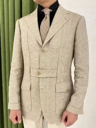 Three‑Piece Linen Wilderness Rhythm Suit
