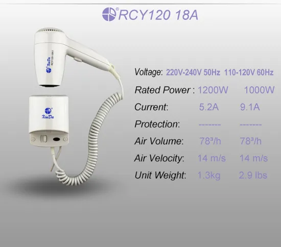 Foldable hair dryer for hotel