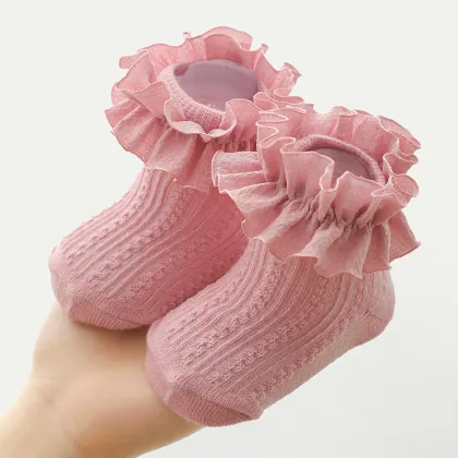 Children's Lace Socks - Spring and Autumn Solid Color Baby Princess Socks