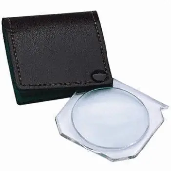 5X Flexible Handle Leather 45mm Acrylic Lens Magnifying Glass