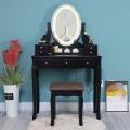 7 Drawers Padded Cushioned Stool LED Vanity Table