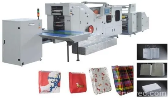 Plc Square Bottom Paper Bags Making Machine , Adjustable Food Paper Bag Making Machine