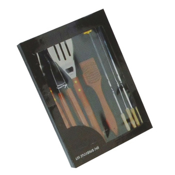 8pcs BBQ set with wooden handle