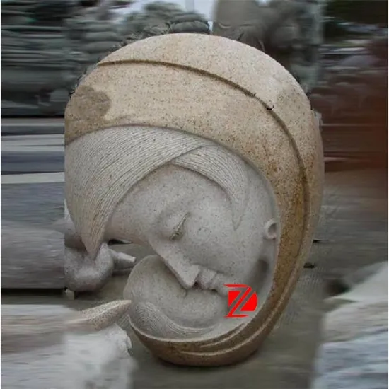 carving stone abstract mother and child sculpture