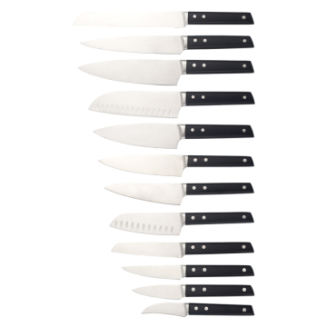 NIEUW ONTWERP Single Bolster gesmeed kookmessen: chef -kokmes en Santoku -mes voor keuken