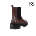 Botas Chelsea com plataforma retro castanha