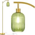 Striped glass lampshade LED bulb floor lamp