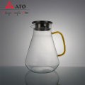 Ato borosilicate en verre d&#39;eau pot jus de jus avec couvercle en acier inoxydable à usage de verre à usage en verre