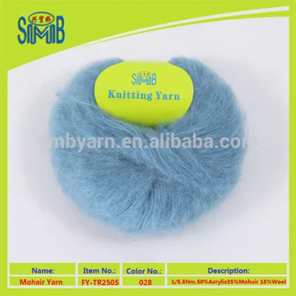 chinese oeko-tex 100 mohair spinner SMB popular wholesale 5.5Nm mohair yarn for knitting from yarn mill