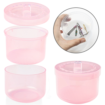 Caja de limpieza de la cabeza de esmalte de uñas con filtro de doble capa para el almacenamiento y desinfección de alcohol
