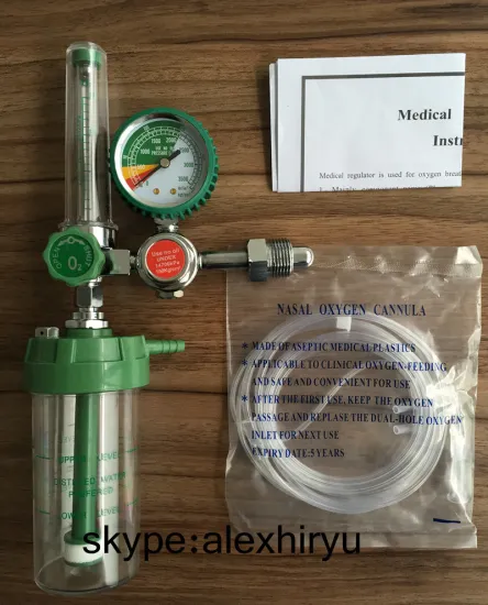 Oxygen Gas Regulator with Pressure Gauge and Flow Meter