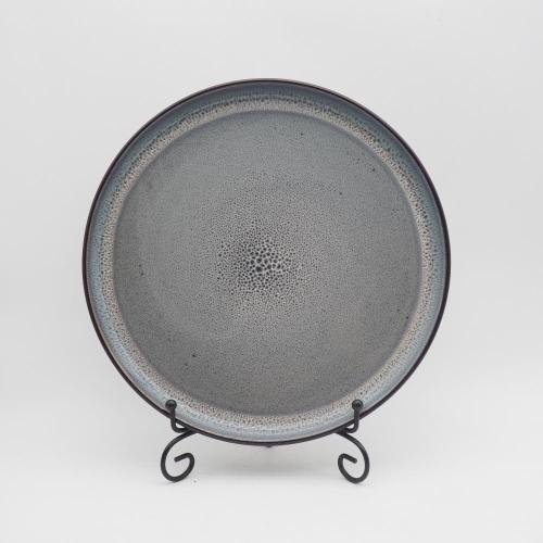 Black Style Reactive Glazed Stonware Dinner Tares Set