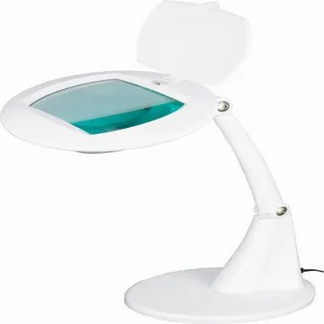 White Glass Desktop LED Magnifying Lamp for Dermatology