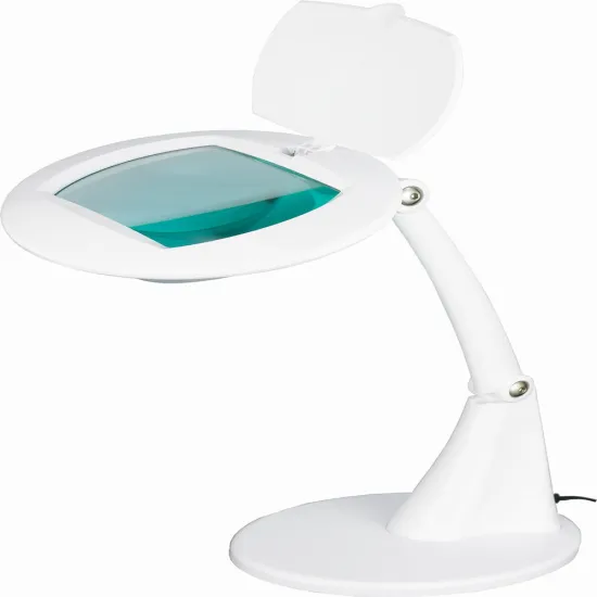 White Glass Desktop LED Magnifying Lamp for Dermatology