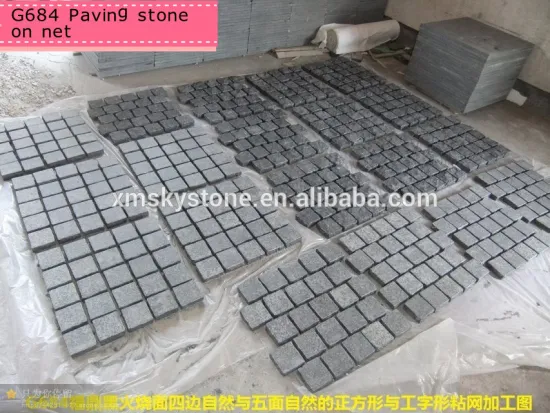 natural Granite tile G684 paving stone with net