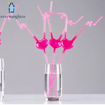 2018 Heart-Shaped Double-Use Bride and Groom Drinking Straws - Perfect Party Supplies
