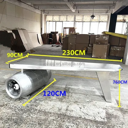 Aviation Vintage Wing Aluminum Sheet Rivets Desk